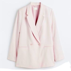 H&M Pastel Pink Blazer over sized double breasted light weight size XXL